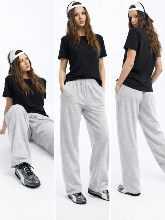 Женские спортивные брюки oversize на резинке со шнурком, хлопковые