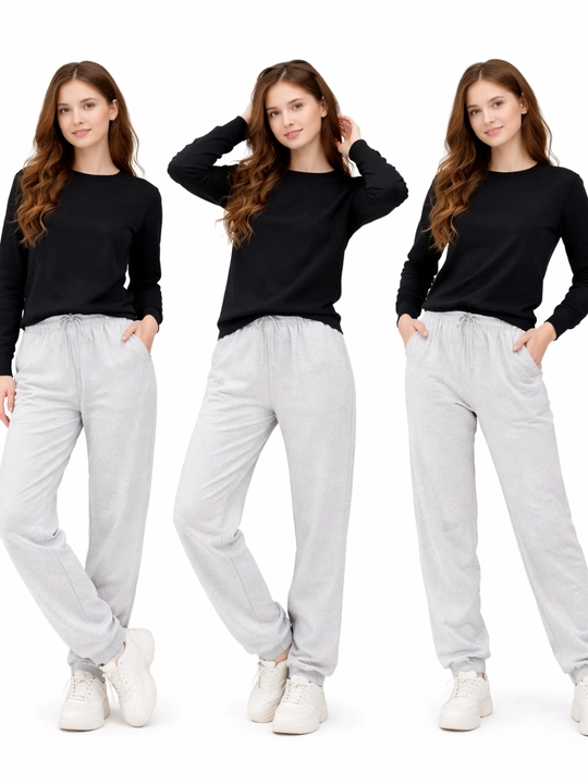 Женские спортивные брюки oversize на резинке со шнурком, хлопковые - 