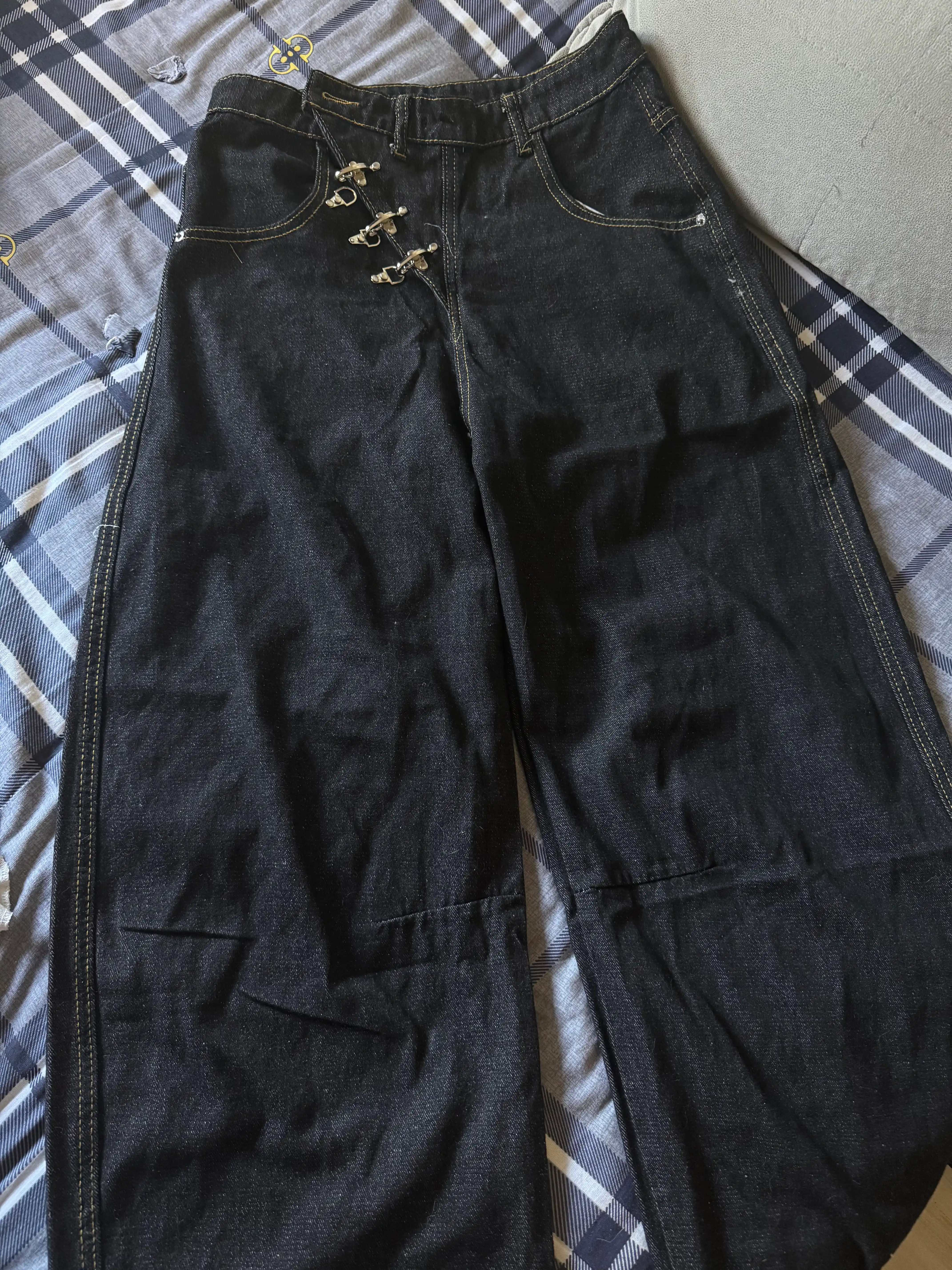 Ayollar va erkaklar jinsi shimlari, keng va yupqa, Y2K uslubidagi BAGGY, keng, yopishqoq, S-3XL