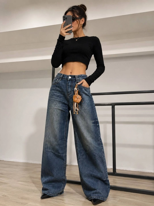 Ayollar jinsi shimlari, ayollar baggi shimlari, keng jinsi shimlar, S–XL