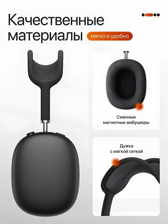 AMAYA 680M Wireless Black quloqchinlari, Extra Bass + ANC, 50 soatlik uzluksiz ovoz