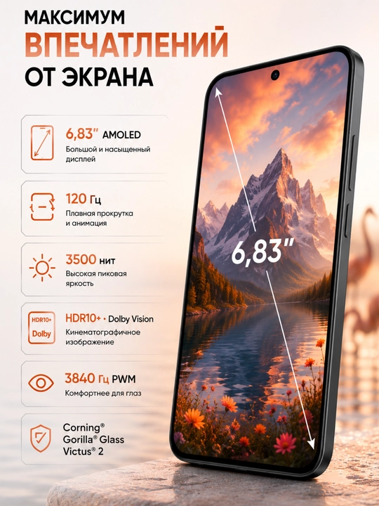 Смартфон Xiaomi Redmi note 17 Pro Max 12/512GB, 120 Гц AMOLED, 50 МП камера