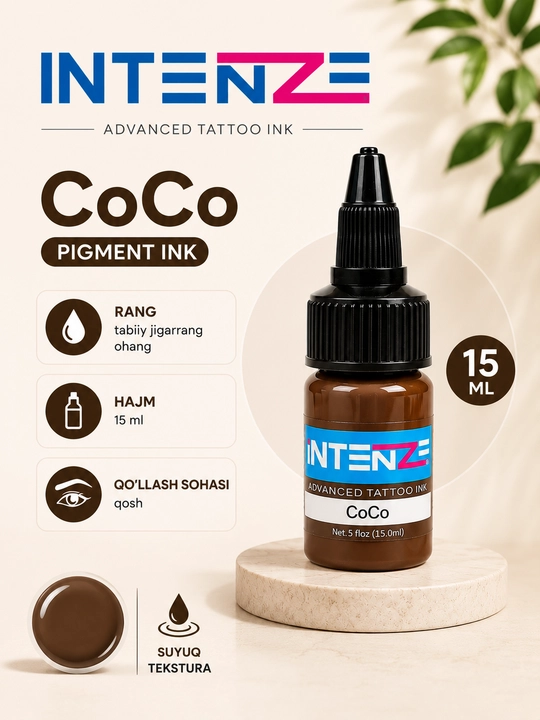 Qoshlar uchun permanent makiyaj pigmenti Coco ,15ml