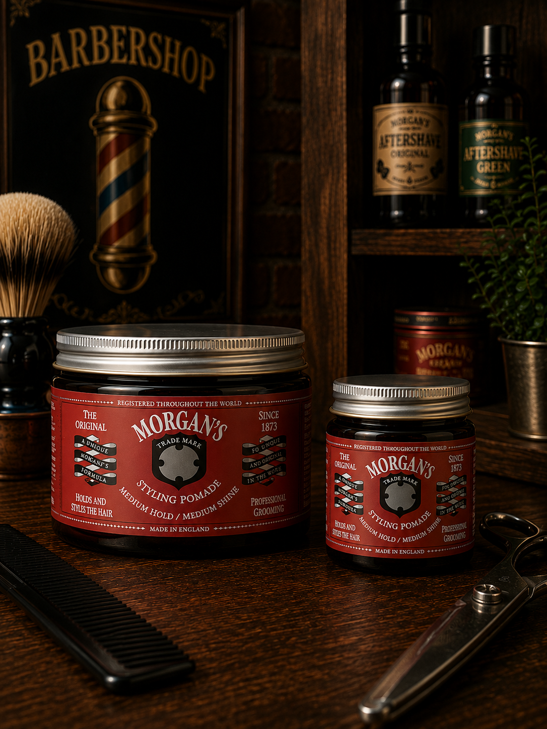 O‘rtacha ushlovchi soch pomadasi Morgan's Styling Pomade Medium Hold / Medium Shine - 