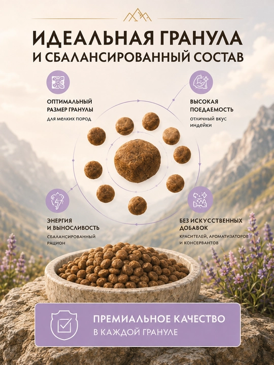 Grandorf сухой корм для собак малых пород с индейкой 3 КГ