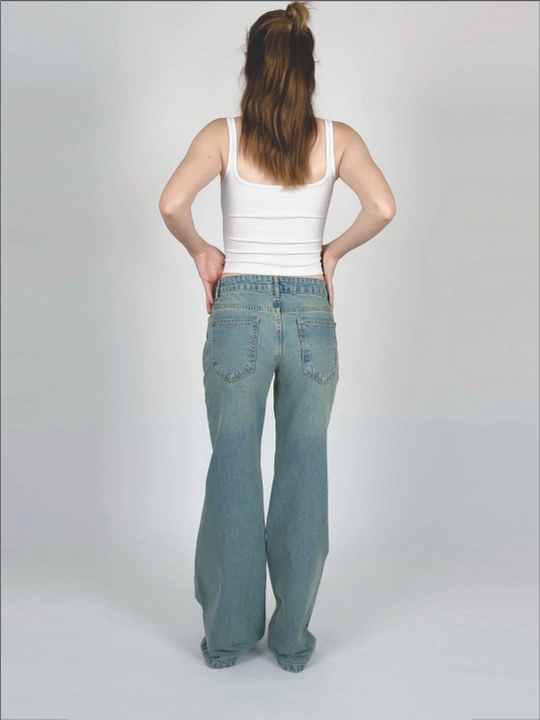 LIVES DENIM — Ayollar uchun ko‘k keng jinsi shimlar