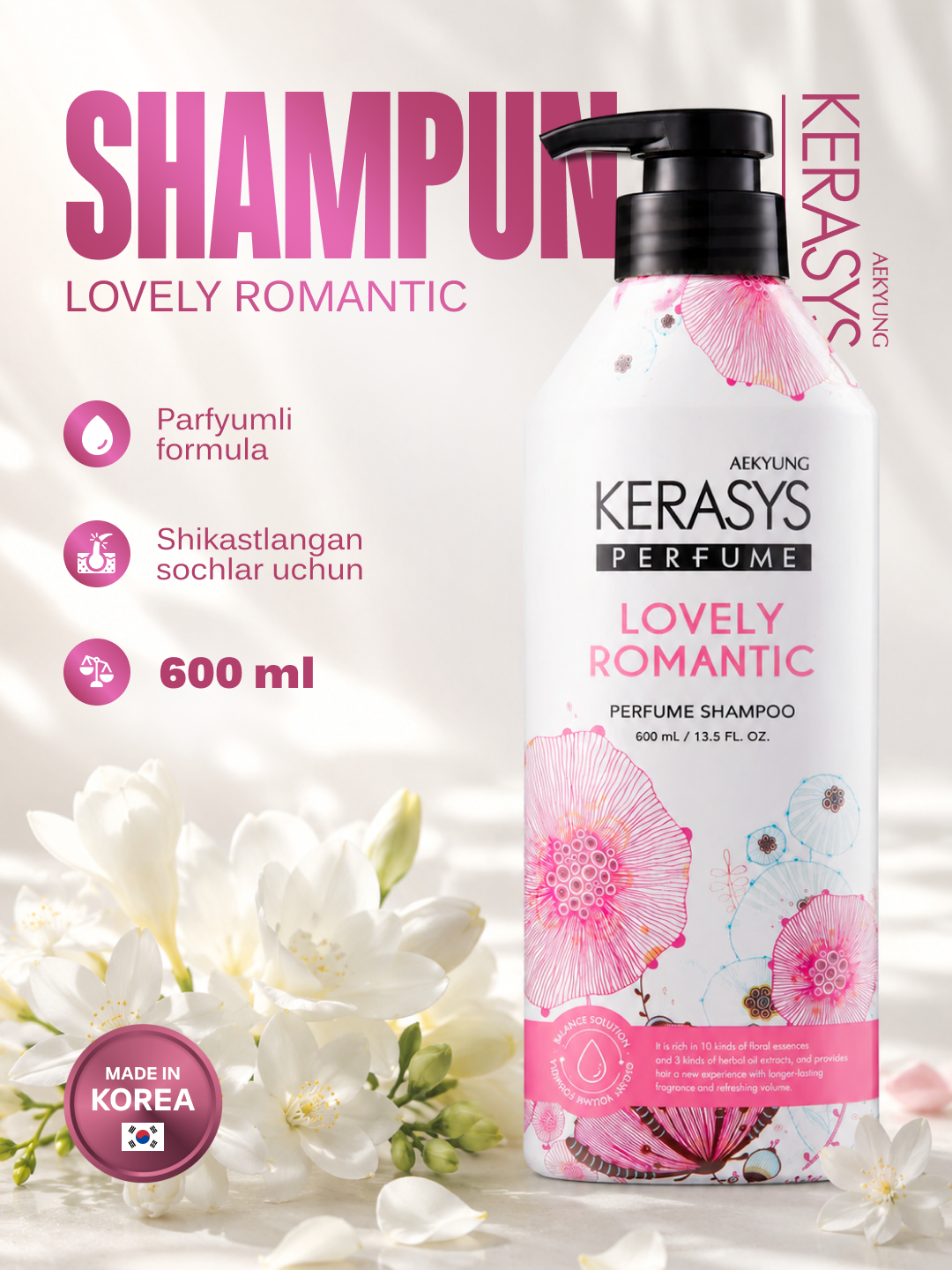 Kerasys Perfume normal va shikastlangan sochlar uchun parfyumlangan shampun