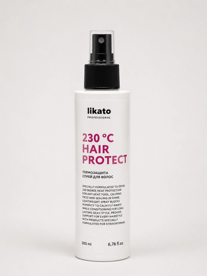Спрей для волос, термозащита до 230°C Likato, от ломкости, увлажнение и гладкость, 200 мл