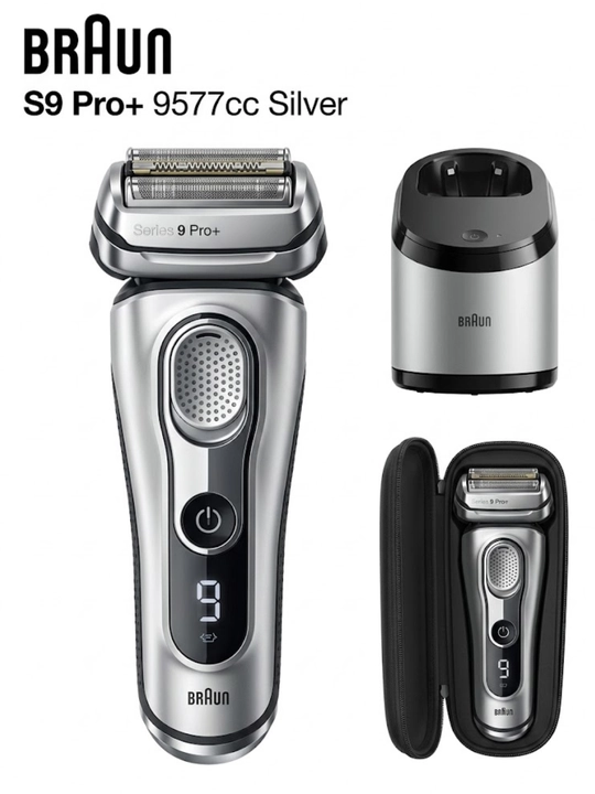 Электробритва Braun S9 Pro+ 9577cc серебристого цвета SmartCare, PowerCase
