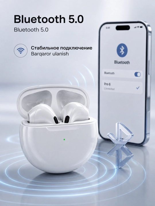 Simsiz quloqchinlar Bluetooth TWS mikrofonli, sensorli quloqliklar