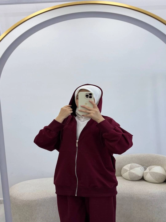Ayollar uchun 2 ipli sportivka kostyum, kapyushonli dvoyka, kuzgi sport kostyum, keng fason