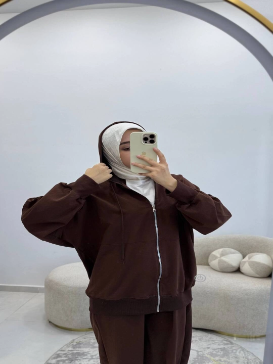 Ayollar uchun 2 ipli sportivka kostyum, kapyushonli dvoyka, kuzgi sport kostyum, keng fason