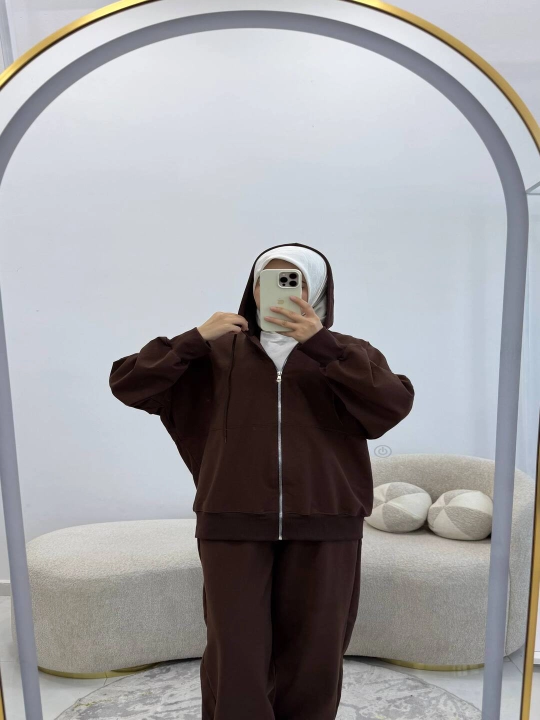Ayollar uchun 2 ipli sportivka kostyum, kapyushonli dvoyka, kuzgi sport kostyum, keng fason