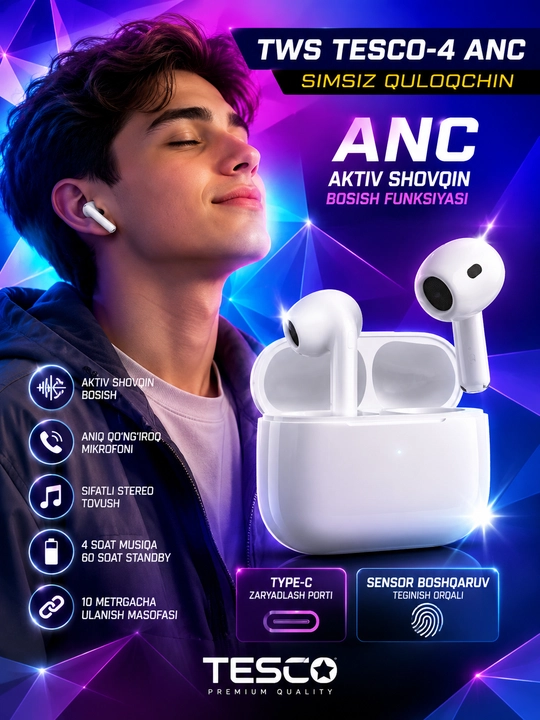 PODS PRO 4 ANC TWS by TESCO блютуз 5,4