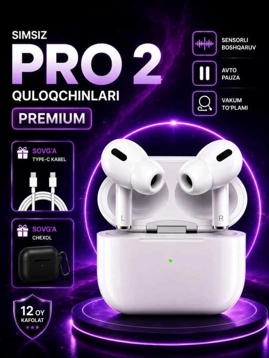 Беспроводные наушники Pods Pro 2  сенсорные, Bluetooth, для iPhone и Android - 