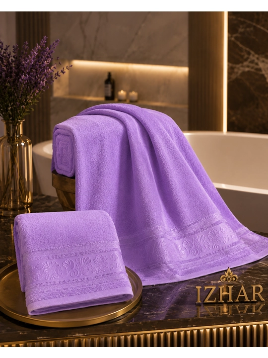 IZHAR Premium sochiqlar to‘plami, 2 dona — 100% paxta, hammom 70×140 sm va yuz 50×90 sm
