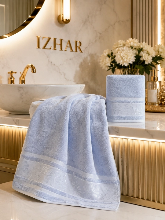 IZHAR Premium sochiqlar to‘plami, 2 dona — 100% paxta, hammom 70×140 sm va yuz 50×90 sm