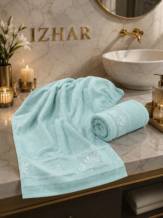 IZHAR Premium sochiqlar to‘plami, 2 dona — 100% paxta, hammom 70×140 sm va yuz 50×90 sm