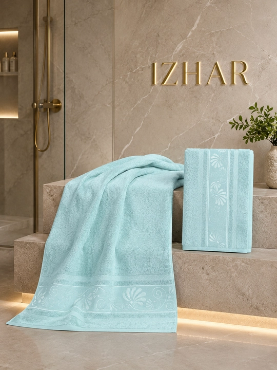 IZHAR Premium sochiqlar to‘plami, 2 dona — 100% paxta, hammom 70×140 sm va yuz 50×90 sm