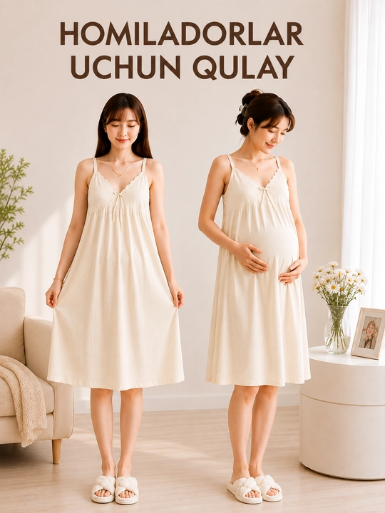 Ночная рубашка для беременных и беременных, хлопок, оверсайз, XL-XXL