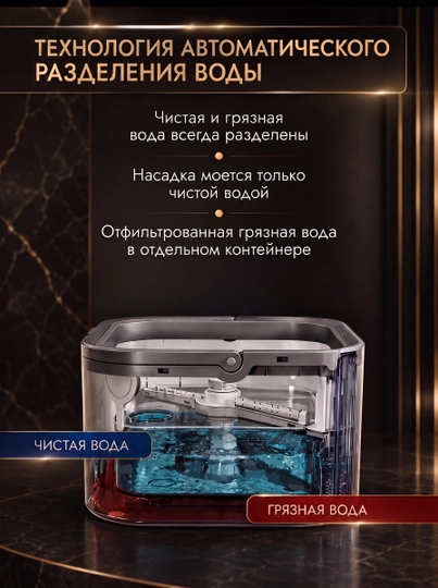 Умная швабра с отжимом и ведром для пола телескопическая