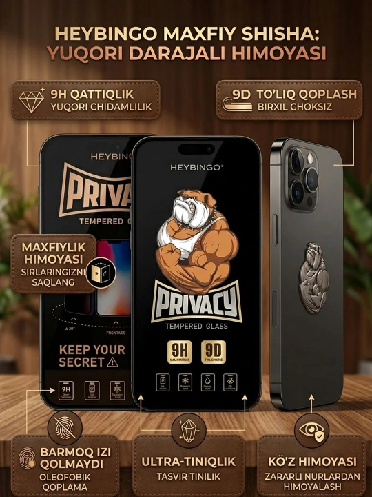 Защитное стекло для экрана iPhone 16 PRO MAX, 16 PRO, 15 PRO MAX, 15 PRO 14/13 - 