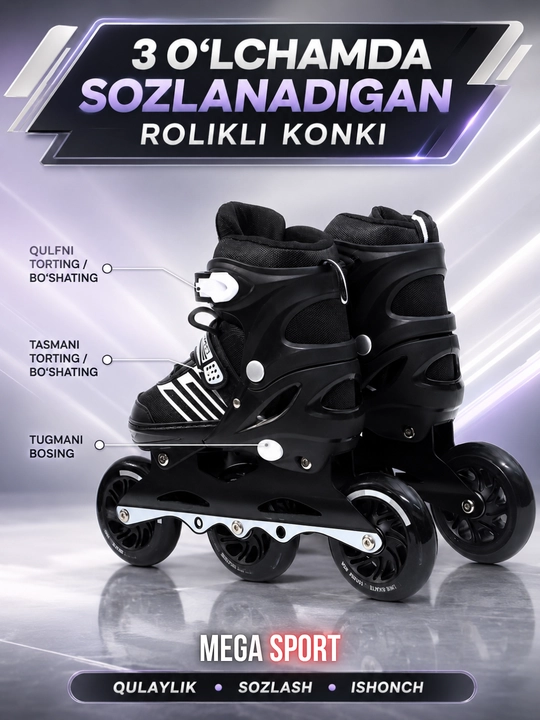Bolalar va kattalar uchun professional rolikli konki