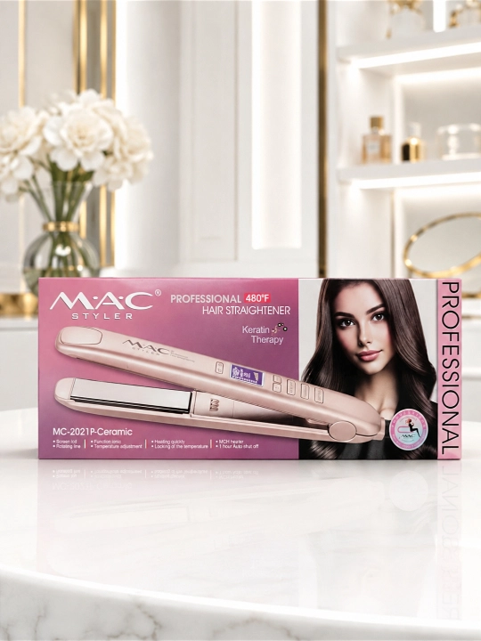 MAC Styler Keramika soch dazmoli, professional to‘g‘rilagich, LCD displey, 480°F