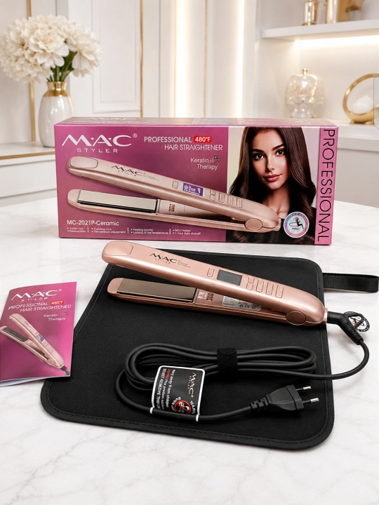 MAC Styler Keramika soch dazmoli, professional to‘g‘rilagich, LCD displey, 480°F