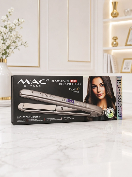 MAC Styler Keramika soch dazmoli, professional to‘g‘rilagich, LCD displey, 480°F