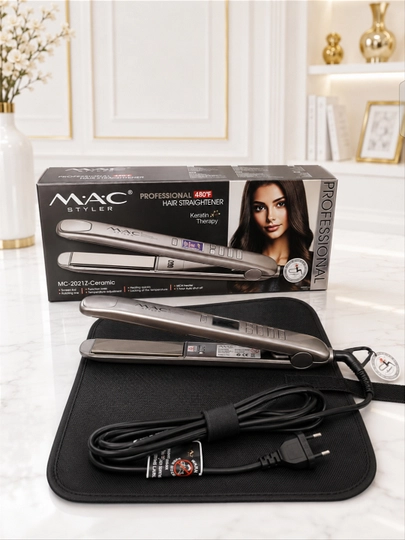 MAC Styler Keramika soch dazmoli, professional to‘g‘rilagich, LCD displey, 480°F