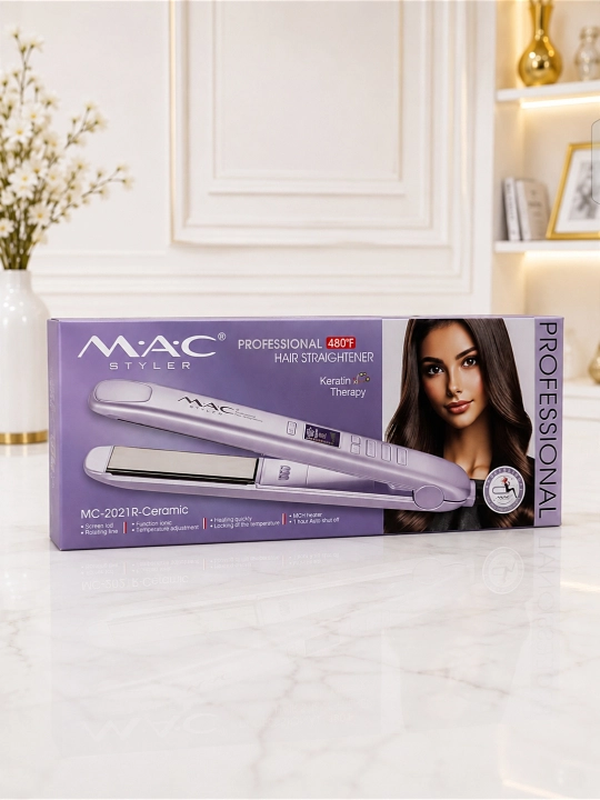 MAC Styler Keramika soch dazmoli, professional to‘g‘rilagich, LCD displey, 480°F