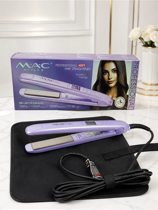 MAC Styler Keramika soch dazmoli, professional to‘g‘rilagich, LCD displey, 480°F