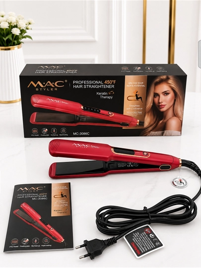 MAC Styler Keramika soch dazmoli, professional to‘g‘rilagich, LCD displey, 480°F