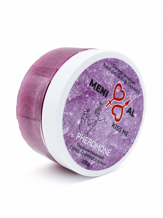 MENI AL Kiss Me Pheromone tana uchun parfyumlangan skrab-shimmer, 230 g
