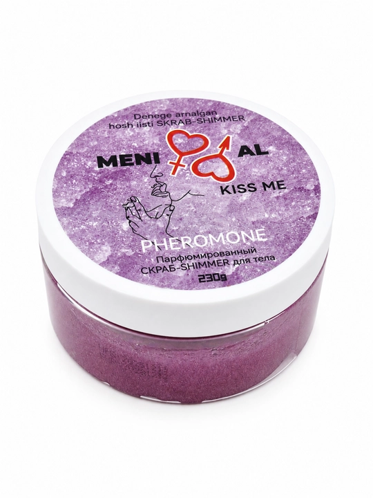 MENI AL Kiss Me Pheromone tana uchun parfyumlangan skrab-shimmer, 230 g - 