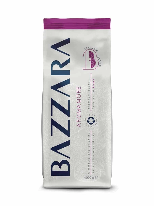 Кофе в зернах "Bazzara Aromamore", 1 кг, 70%арабика-30%робуста, Италия