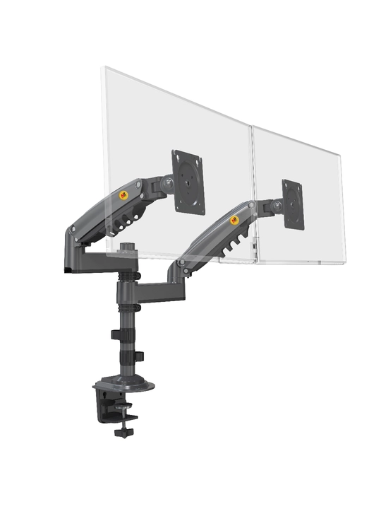 17-27 dyuymli 2 ta monitor uchun gazliftli North Bayou H180 qo‘sh stol kronshteyni