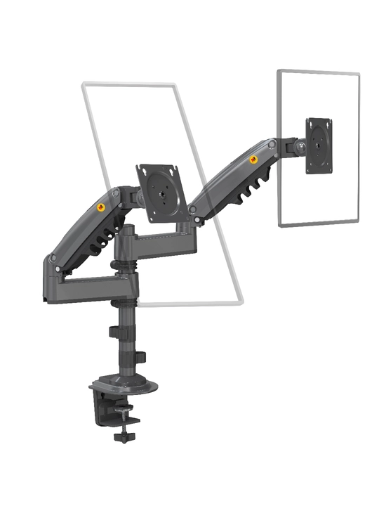 17-27 dyuymli 2 ta monitor uchun gazliftli North Bayou H180 qo‘sh stol kronshteyni - 