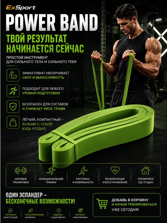 Espander, rezina lenta, fitnes rezinkasi, mashq rezinkasi, mushaklarni rivojlantirish
