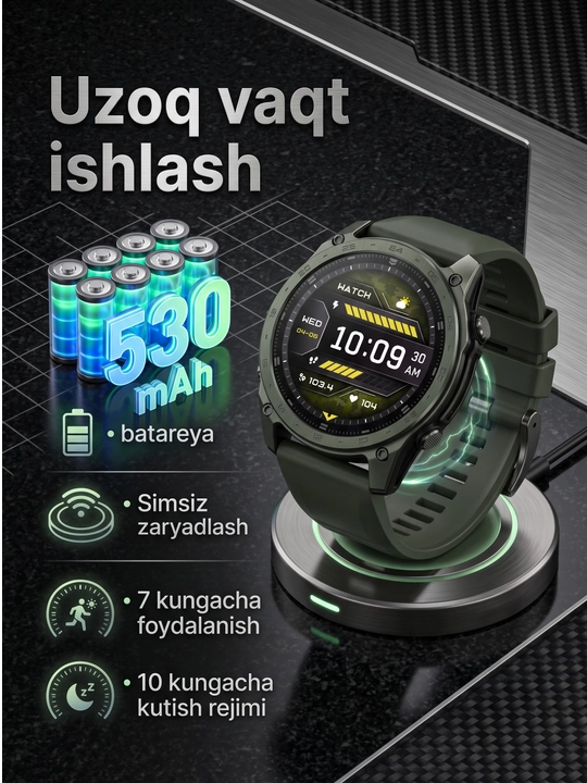 Смарт-часы TACTIX 8 - 1.43" AMOLED-дисплей, 51 мм - 