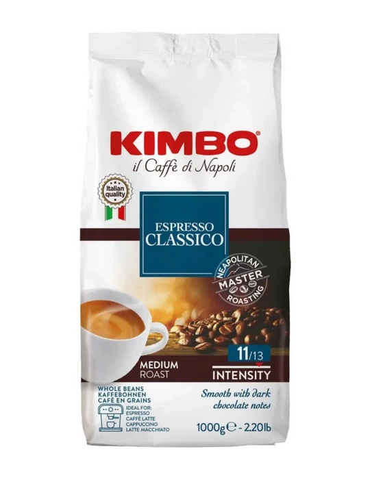 Кофе в зёрнах Kimbo, жареный, 1 кг — Crema Intensa, Espresso Classico, CapriAmalfi, Pompei