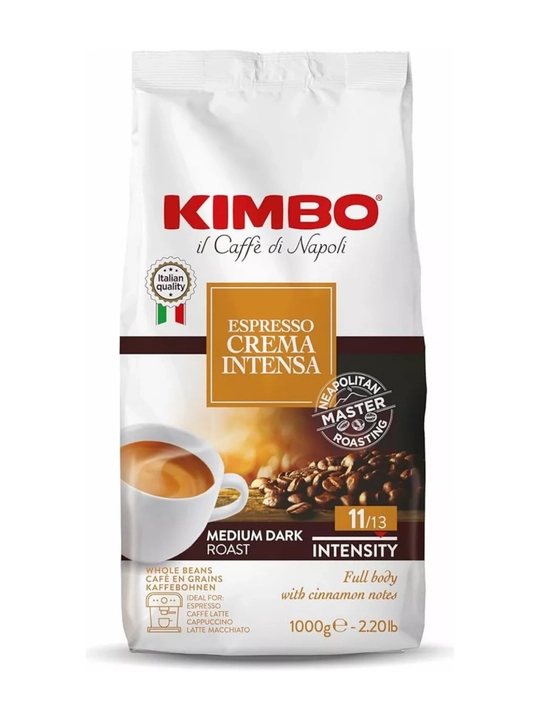 Кофе в зёрнах Kimbo, жареный, 1 кг — Crema Intensa, Espresso Classico, CapriAmalfi, Pompei