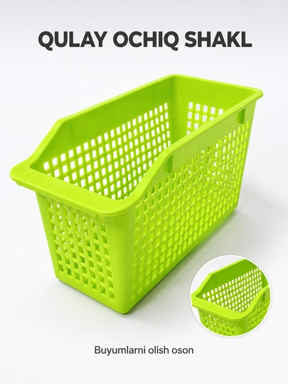 Plastik organizer savat, shkaf va javon uchun saqlash qutisi, katakli organizer