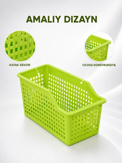 Plastik organizer savat, shkaf va javon uchun saqlash qutisi, katakli organizer