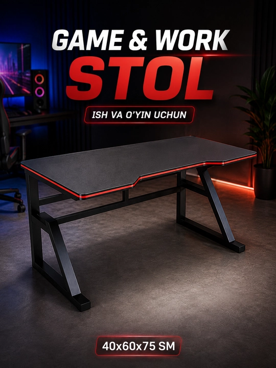 Kompyuter stoli, ustki javonli ish va dars uchun yozuv stoli, uy va ofis uchun