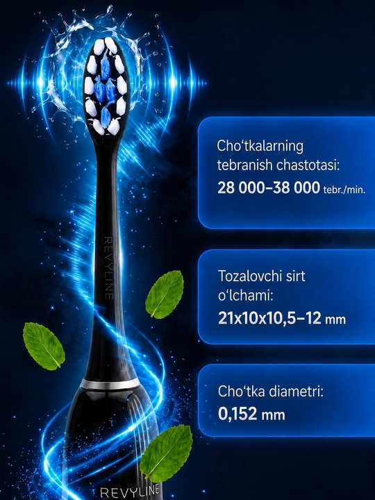 Elektr tish cho'tkasi, ultratovushli tish cho'tkasi, 3 ta qo'shimchalar kiritilgan