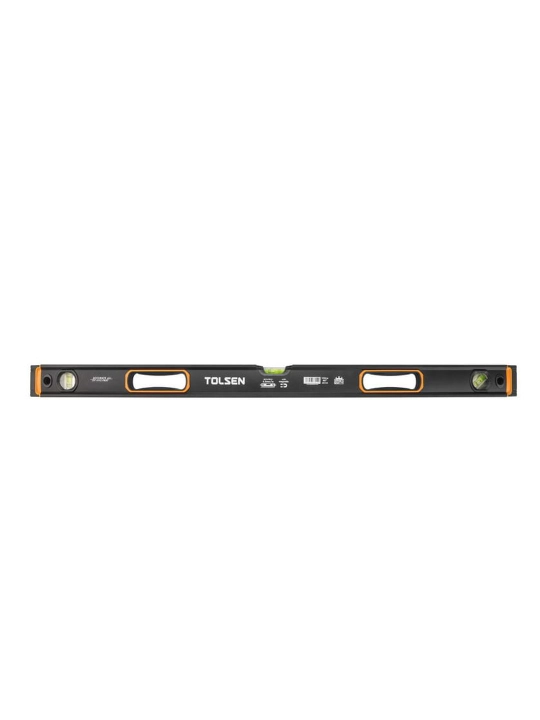 Алюминиевый уровень TOLSEN фрезерованный, ударопрочный, магнит, 3 глазка 80 см 35113