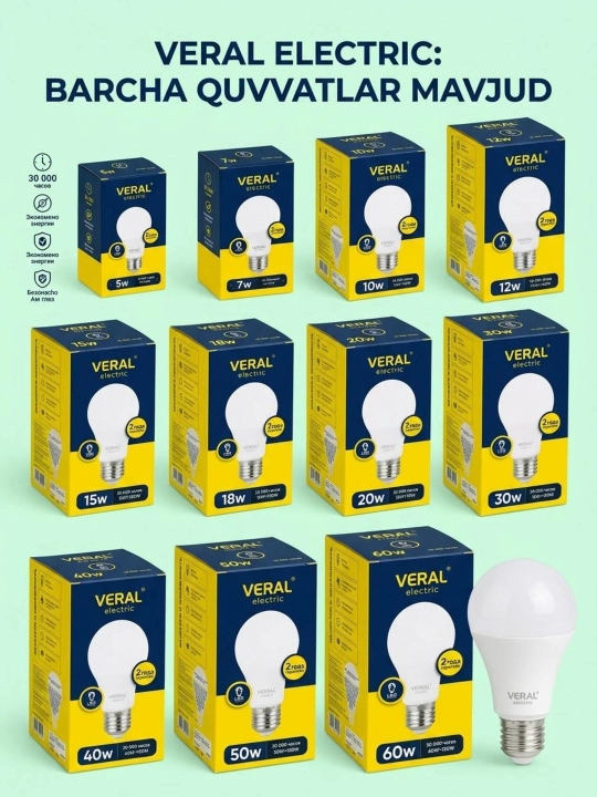 VERAL LED Svetodiodli lampochka 5-60W - 