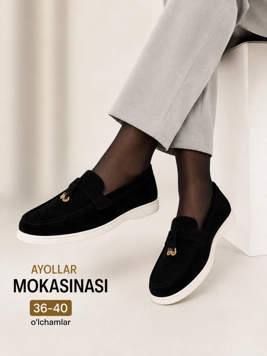 Ayollar Loro Piana lofer tuflisi, klassik, qulay zamonaviy kundalik oyoq kiyim - 